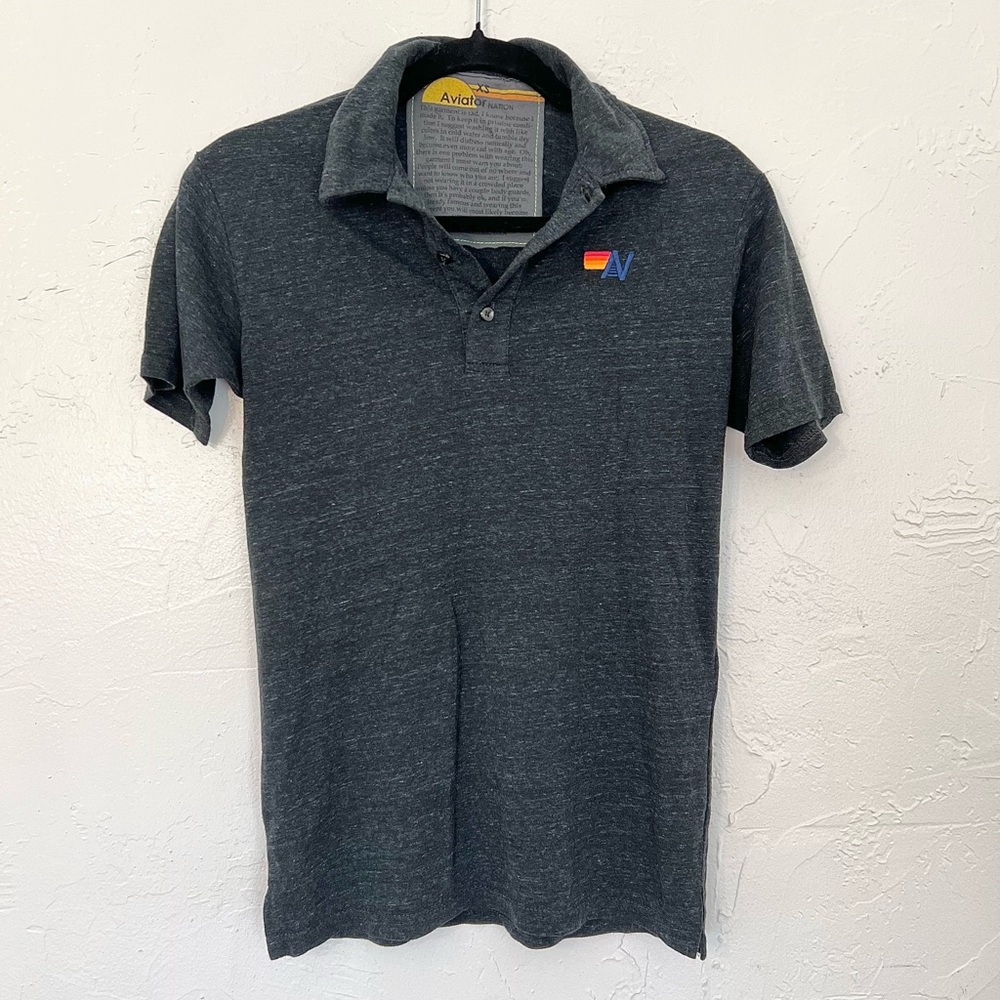 Aviator Nation Charcoal Polo Shirt